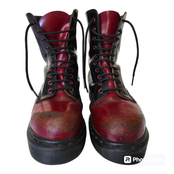 Vintage Steel-Toe Double Welt 10 Eye Doc Martens Boot. Men's 9 Made In England - Picture 1 of 5